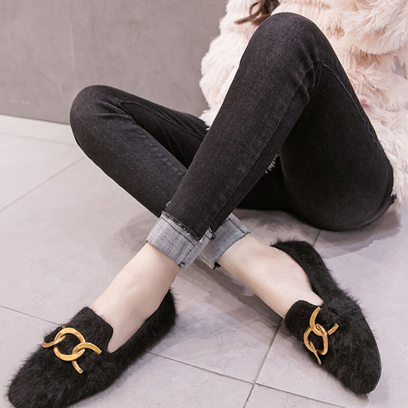 Jean slim en velours d&#39;hiver pour femmes enceintes, pantalon de maternité, vêtements extensibles, pantalons de grossesse: Black / L