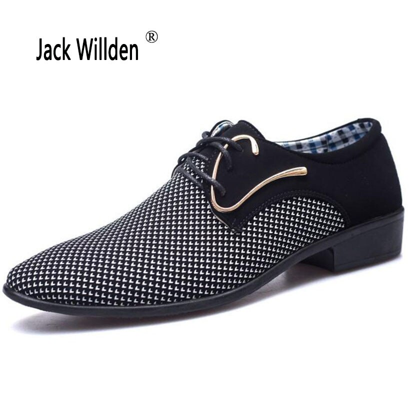 Jack willden plus size 38-46 jakkesæt med snøre til mænd kontorsko herre spidse lædersko mænd business sko flade