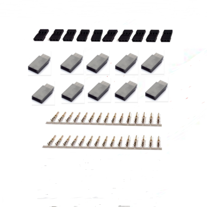 Connecteur de récepteur Servo Jr Futaba, 5/10 paires, prise avec serrure et bornes mâles et mâles et femelles plaquées or, Kit de broches à sertir pour batterie RC: Gris clair
