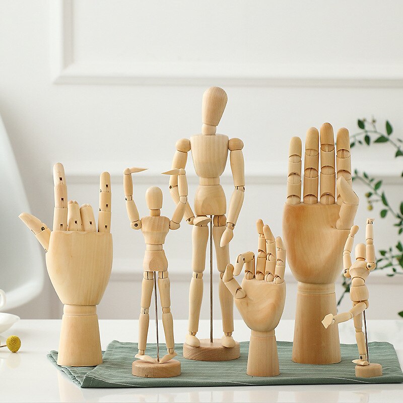 Houten Multifunctionele Hout Menselijk Gezamenlijke Hand Model Thuis Woonkamer Decoratie Ambachten Houten Hand Model Speelgoed Decoratie