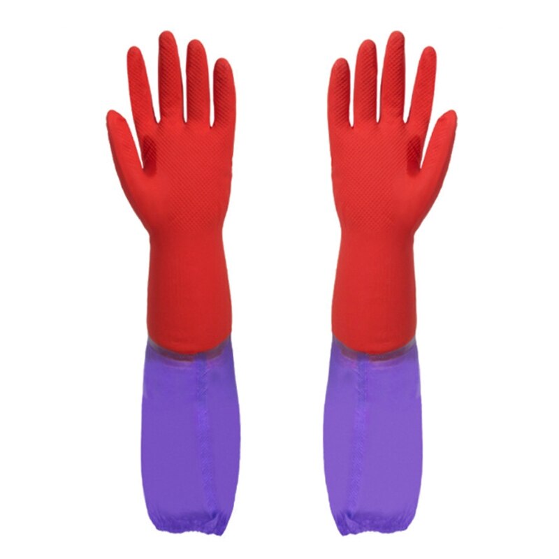 1 Paar Schoonmaak Handschoenen Keuken Afwassen Handschoen Extended Waterdichte Rubberen Warme Handschoenen Ï¼car Wassen Handschoenen, Car Cleaning G8TE