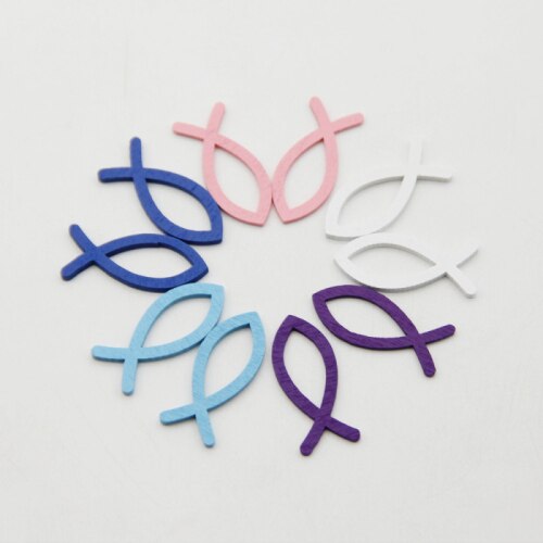 50Pcs Ocean Series Wooden Buttons Mixed Fish Boat Anchor Buttons Scrapbooking DIY Crafts Sewing Handmade Fabric Accessories: Fish 1