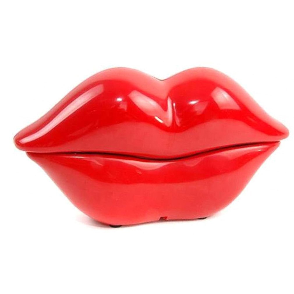 1pc europese stijl bedrade telefoon met grappige lippen in de vorm van een vaste telefoon voor thuiskantoor voor vrouwen: Rood