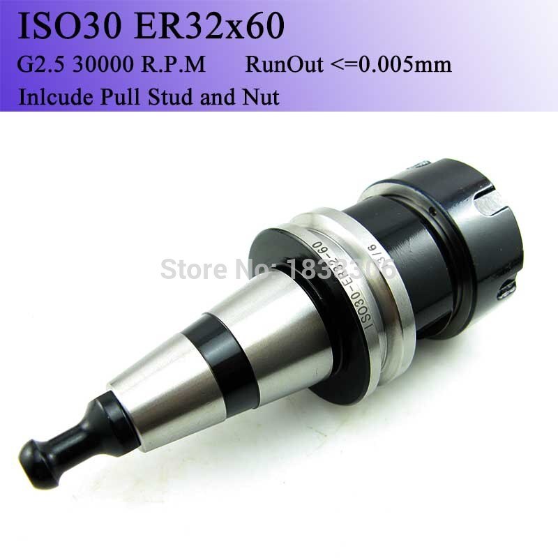 milling cuter drill bit Collet Chuck ISO30 ER32-60L CNC Tool Holder G2.5 30000 RPM With Pull Stud Milling Lathe turning Tools
