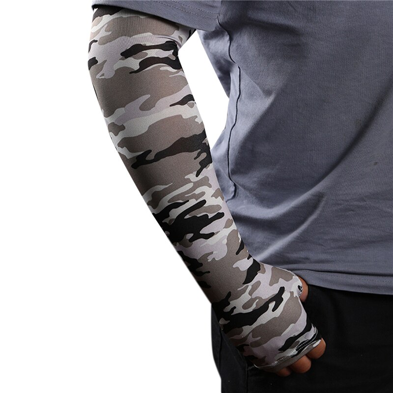 Compression Sports Arm Sleeve Basketball Cycling Arm Warmer Summer Running Tennis UV Protection Volleyball Bands: S gray sleeve color