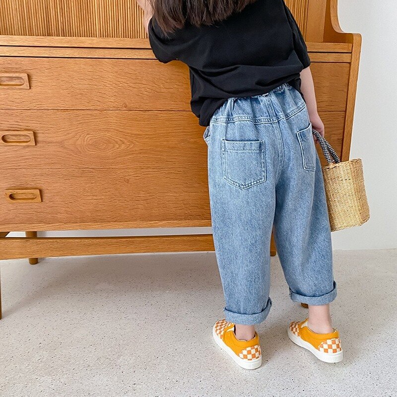 Pantalones vaqueros rasgados para niños y niñas, jeans delgados unisex, jeans rotos, 1-8 años