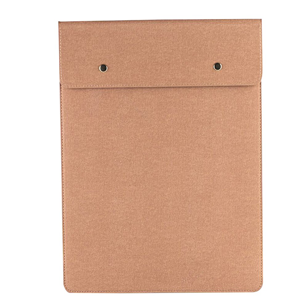 PU Leather Portfolio A4 File Pouch Document Bag Contract Invoice Bill Storage Organizer for Office School Supplies: Brown