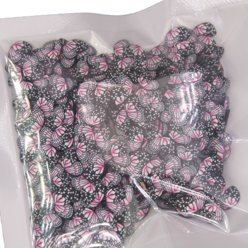 30g Butterfly Wings Bee Bear Unicorn Chicken Soft Polymer Clay Slices Sprinkles for Crafts Making DIY Slimes Filler Accessories: 1  small thin