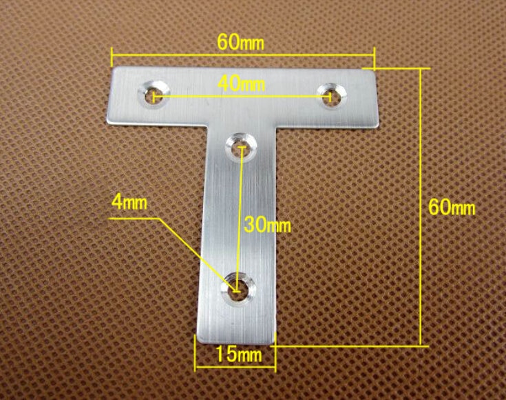 20 Pieces Stainless Steel Angle Plate Corner Bracket 60mm x 60mm