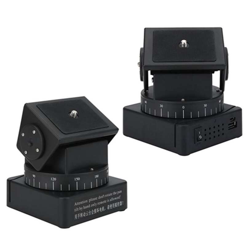 YT-260 Motorized Pan Tilt Tripod Head with Remote Control for Camera Mobile Phone 1/4 Screw 260g Maximum Load Photography