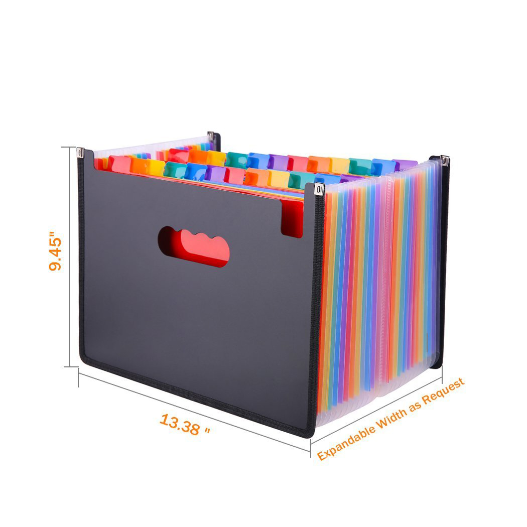 12/24 Pockets Expanding File Folder A4 Organizer Portable Business File Office Supplies Document Holder Carpeta Archivador