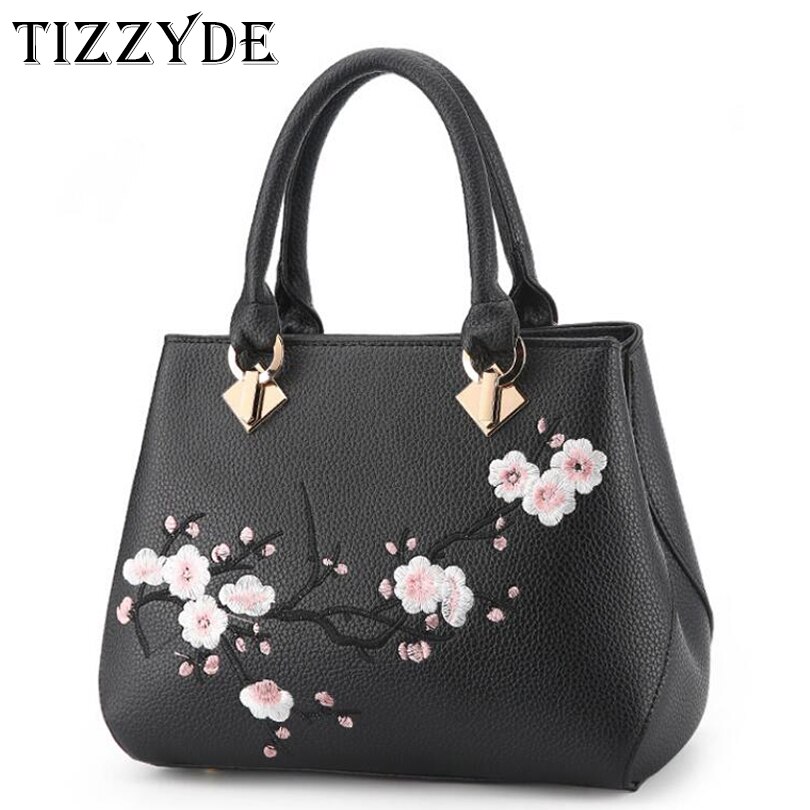 Tizzyde Bloemen Borduren Vrouwen Messenger Bag Kersenbloesems Simple Populaire Handtassen Lady Vrouwelijke ZHP26