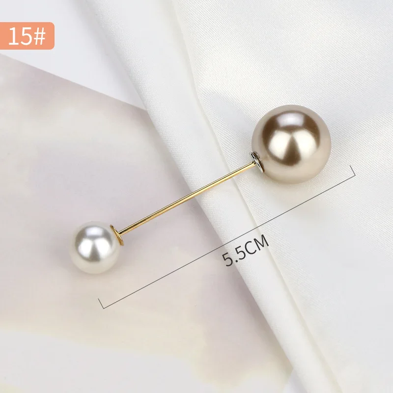2/4 Uds broche de perlas alfileres suéter chal Clips imitación perla diamantes de imitación Collar Pin de seguridad para mujer chica ropa vestido Accesorios: S / YELLOW