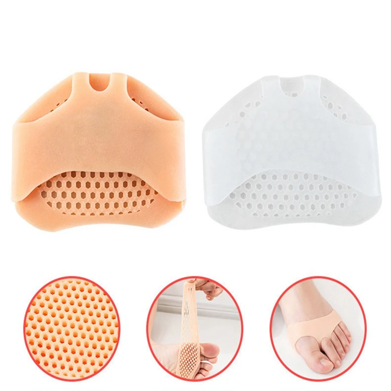 Silikon-Vorfußpolster für Frauen, hohe Ferse, Schmerzlinderung, Einsätze, atmungsaktive Fußpflege-Pads, halbe Schuheinlegesohle, Kissen, Zubehör