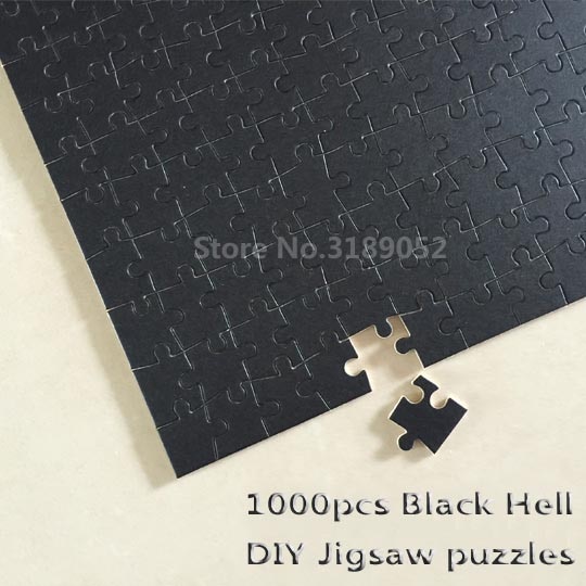 1000 stykke sort helvede puslespil rent sort diy puslespil kreativitet diy legetøj magiske gåder tålmodighed legetøj