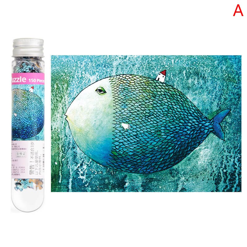 150Pcs Multi-type Landscape Puzzle Game Test Tube Packaging Adults Puzzle Toy: A