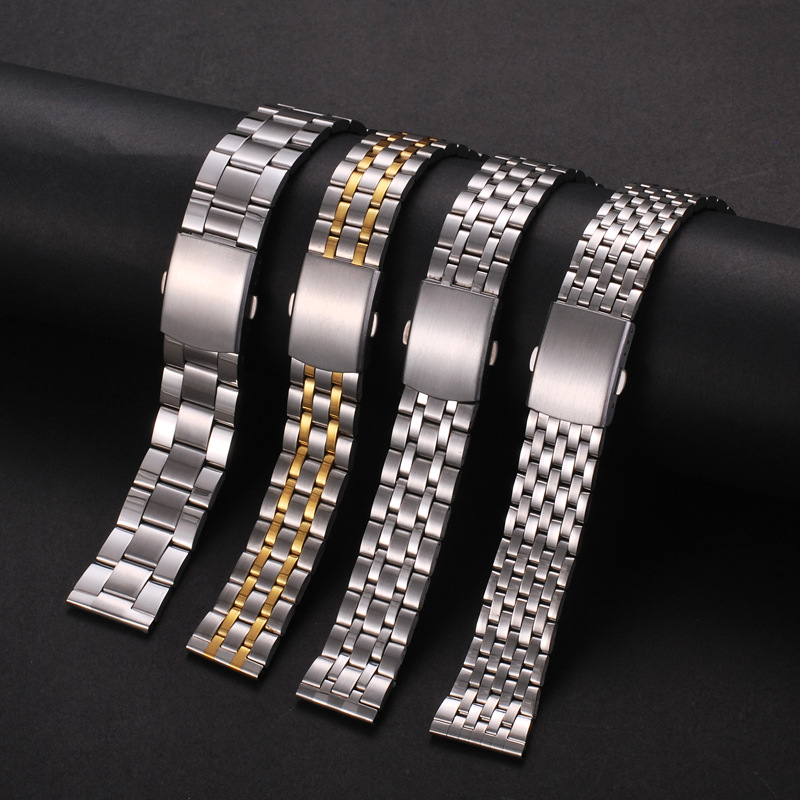 Edelstahl-Uhrenarmband, universelles Armband, faltbare Sicherheitsschnalle für Damen, Armband, 18 mm, 20 mm, 22 mm, Uhrengürtel-Zubehör
