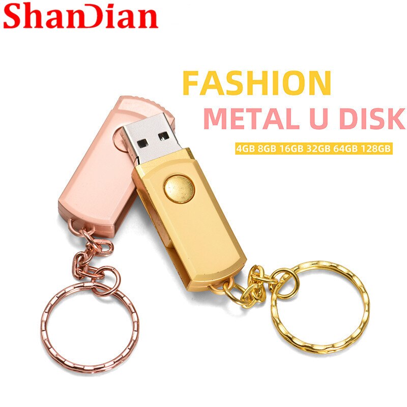 In Acciaio inox USB 2.0 pen drive 256gb 128gb usb flash drive 16gb 32gb 64gb pendrive usb stick con portachiavi Flash Drive