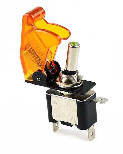 Auto Auto Stiefel Lkw Beleuchtet LED Kippschalter Mit Sicherheit Flugzeug kippen hoch Abdeckung Schutz 12V20A transparent: Gelb