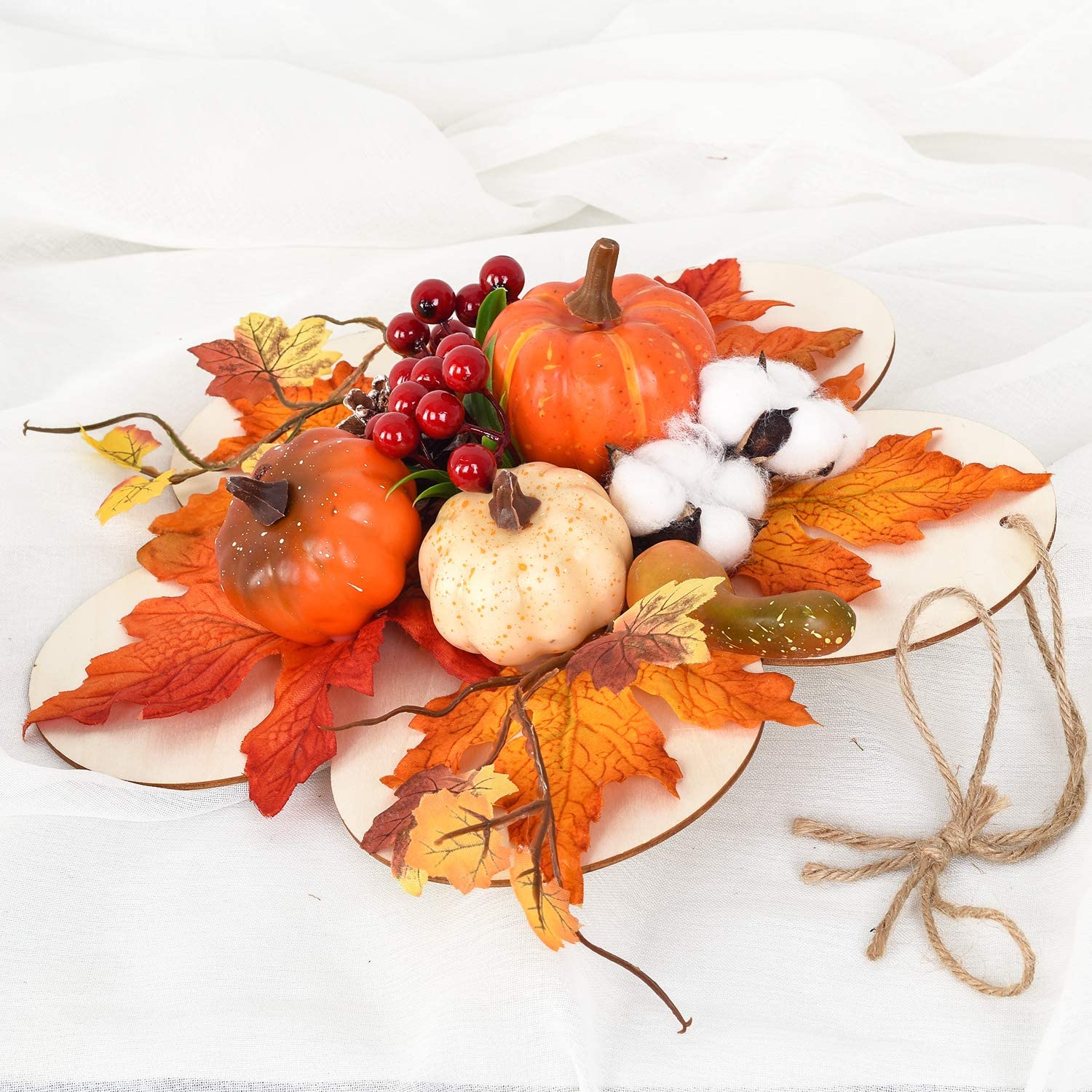 12 Inch Herfst Krans Met Pompoen/Berry/Maple Leaf Oogst Krans Voor Thuis Thanksgiving Muur Front Deur Opknoping decoratie