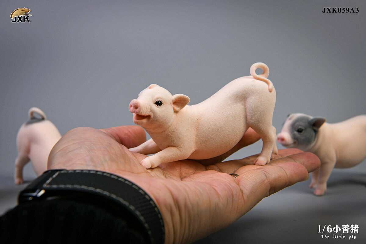 JXK 1:6 Scale The Little Pig Figure Mini Animal Model Collector GK Toy Desktop Decor Small Cute Pet Pig Hand-made Doll