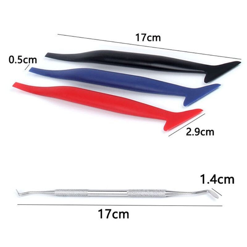 Neue 1 einstellen 4-in-1 Mikro-schaben Vinyl Blättern Grafik Fliesen Fenster Film Film Minimale Lücke anwendung Folie Schaber Kunststoff Schaber