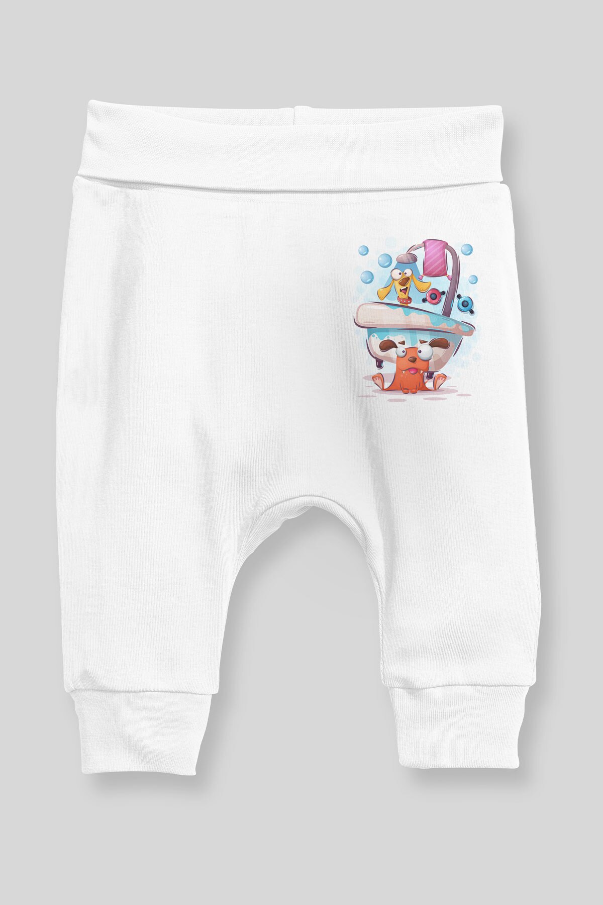 Angemiel área do chuveiro do bebê cães bebê menino harem calças pantalon branco