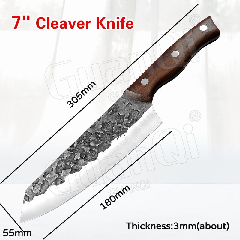 Küche Messer Set Cleaver Messer Utility Kochmesser Fleisch Cleaver Gemüse Schneiden Messer High Carbon Stahl Boning Messer: B without cover