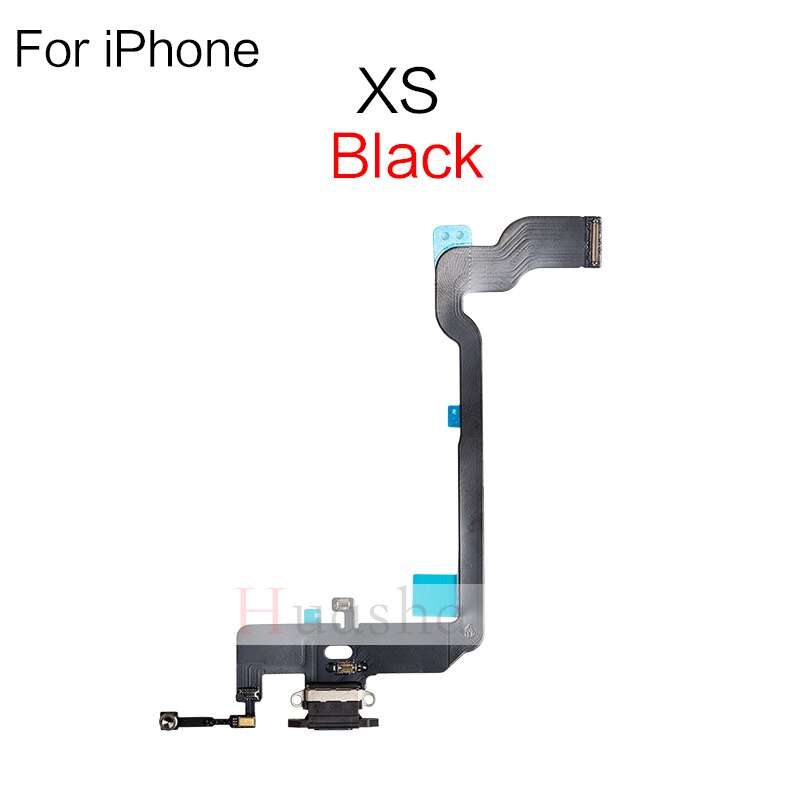 Connecteur de chargeur USB pour iPhone 7 8 Plus X XR XS max, câble flexible avec Microphone et prise Audio pour casque, 1 pièce: XS Black