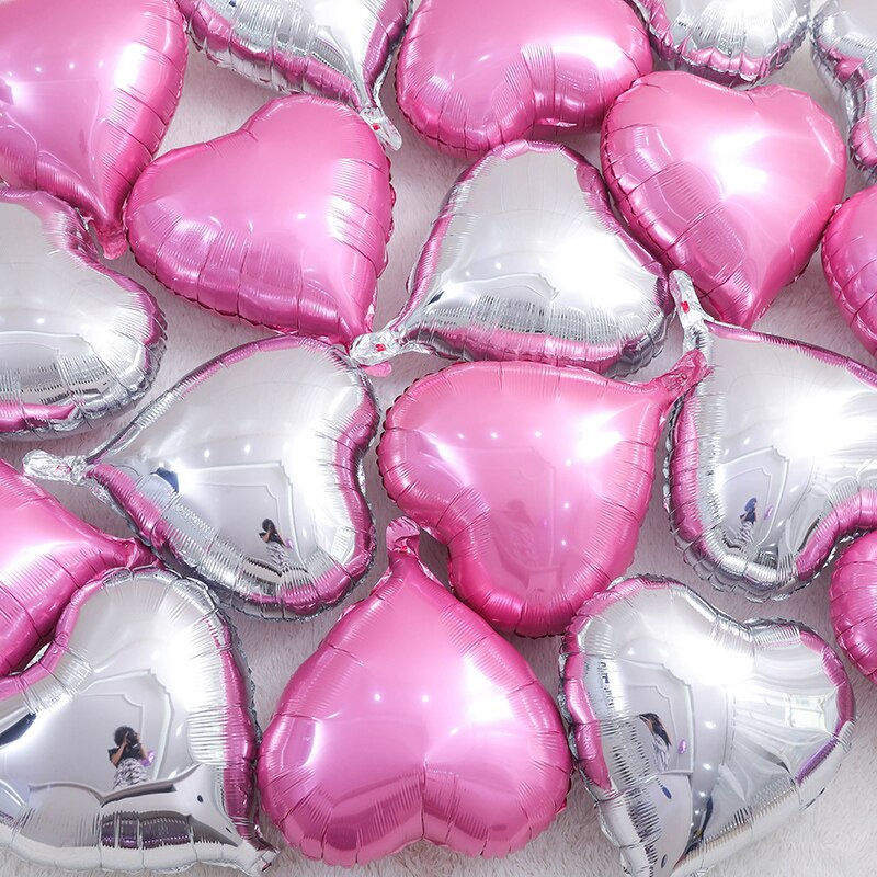 10 stk/parti 5in baby shower fest folie ballon pink&blå hjerteformet helium luftkugle bryllup fødselsdagsfest dekoration balloner