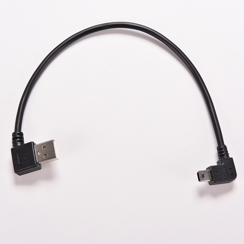 Mini Usb Data Kabel 25Cm Haakse Usb 2.0 A Male Naar Mini Usb 5 Pin Links Hoek Mannelijke kabel Snoer Adapter Connector