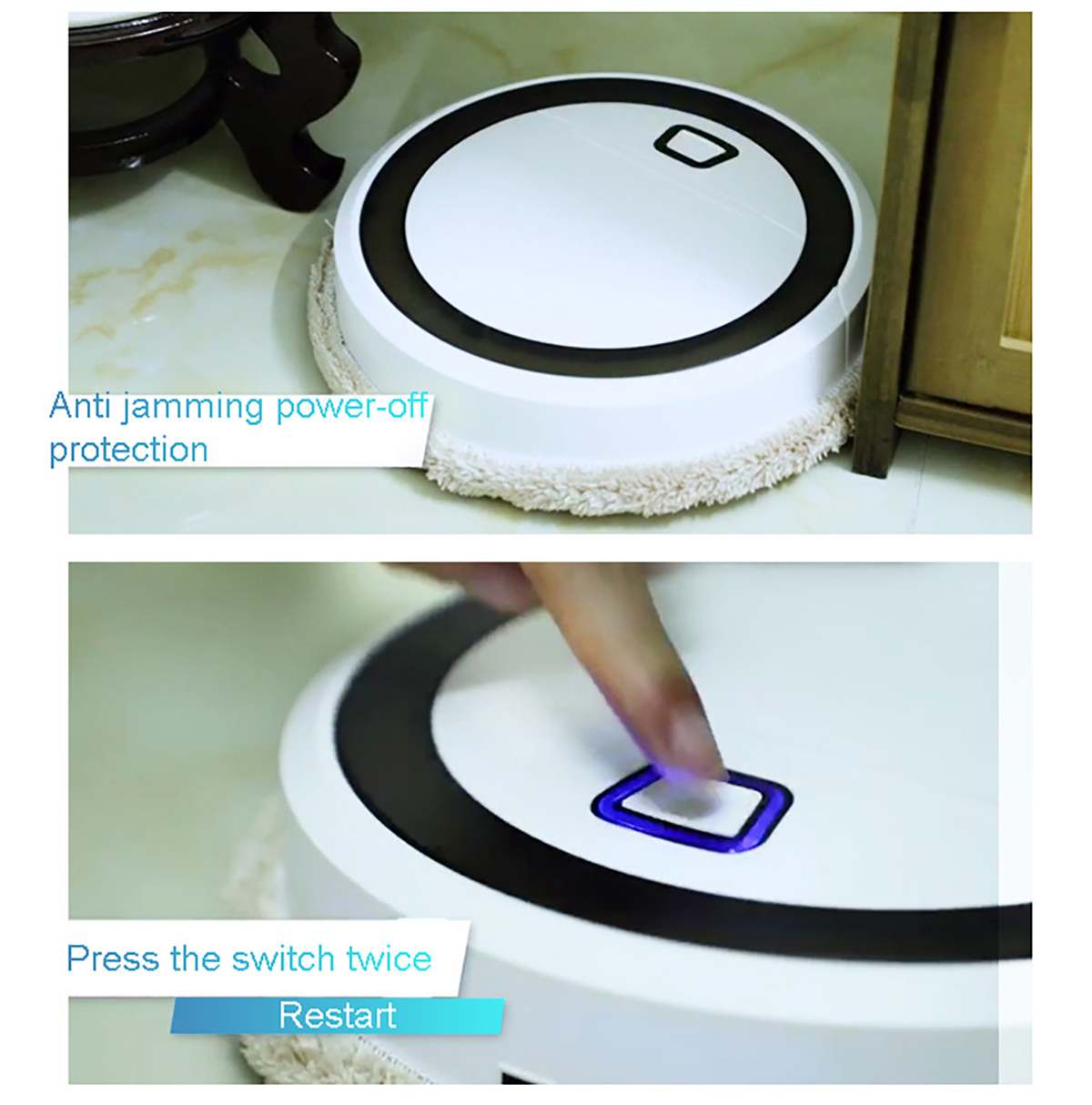 Intelligent Sweeping Robot Floor Washing Wiping Mopping Machine Wet/Dry Cleaner Rotating Walking Smart Sweeper Home Cleaning