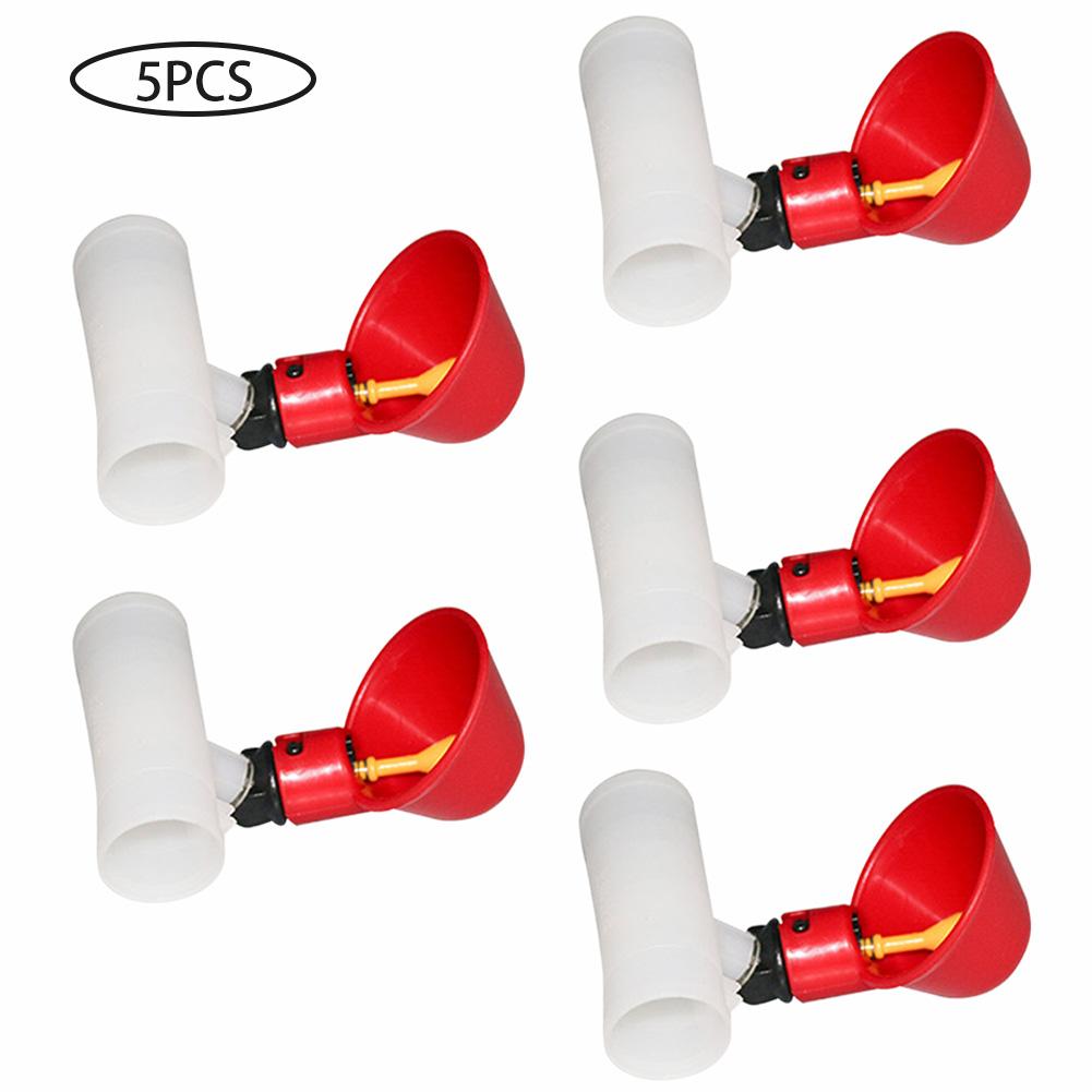 5 stuks automatische plastic drinkbekers voor kippen, drinkbak voor pluimvee, waterdrinkbak voor vogels, kwartels, duiven en kippen: A