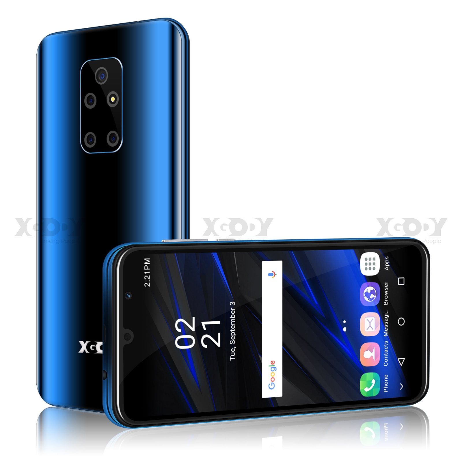 XGODY 3G Celular Smartphone Android 8.1 5.5" Full Screen Dual SIM 1GB 8GB Cellphones Quad Core 5MP Camera 2500mAh Mobile Phones
