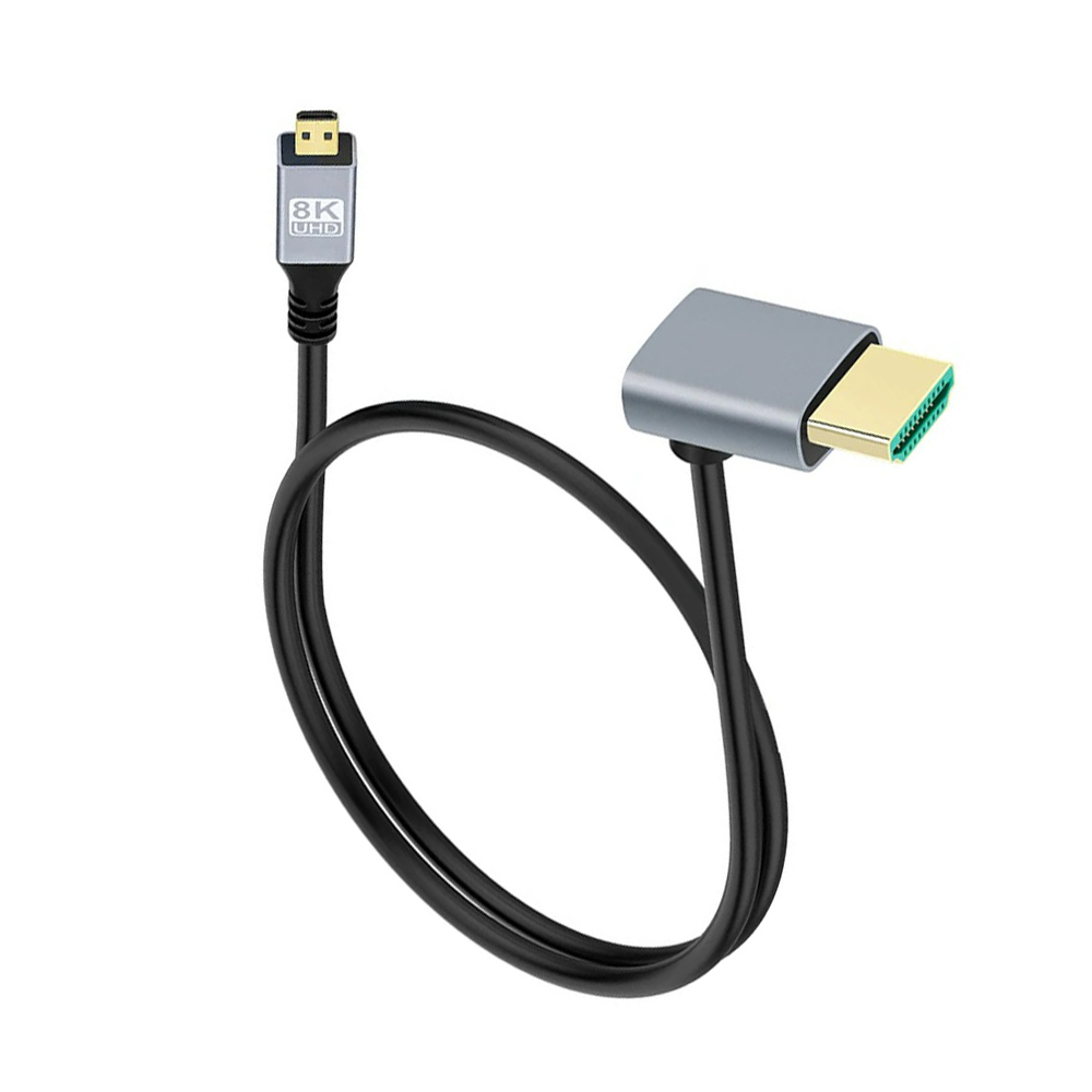 0,5M 1M 8K UHD-kabel omhoog/omlaag/links/rechts hoek HDMI-compatibel Mini Micro HD-scherm Dun snoer voor laptop PC Camera Monitor HDTV: Paars / 1m
