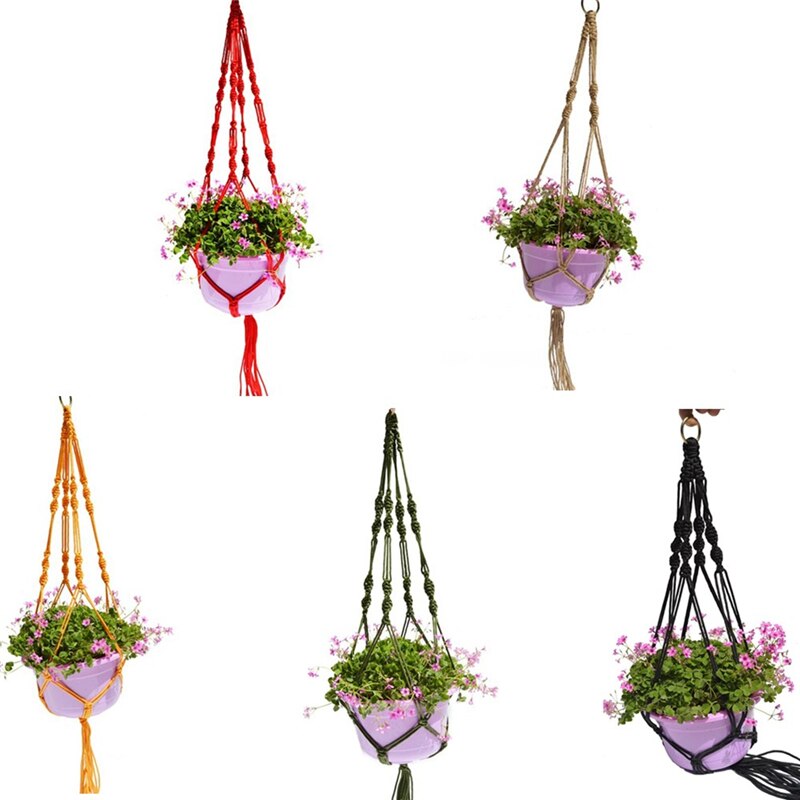 Plantenhanger handgeweven hangpotnet mand schommel bloempothouder voor huisdecoratie familietuindecoratie