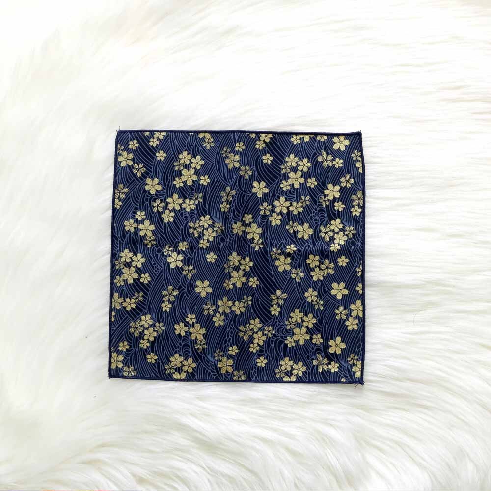 Serviette de poche Style japonais et vent en coton tissu fait à la main Satin bronzant vagues de papillon mouchoir de fleur de cerisier: 11