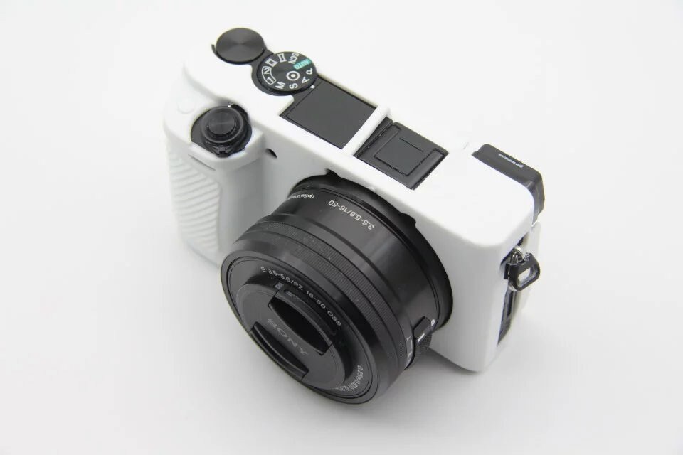 Bonita bolsa suave para cámara de vídeo para Sony A6300 A6400, funda de silicona, funda de cuerpo de goma: white
