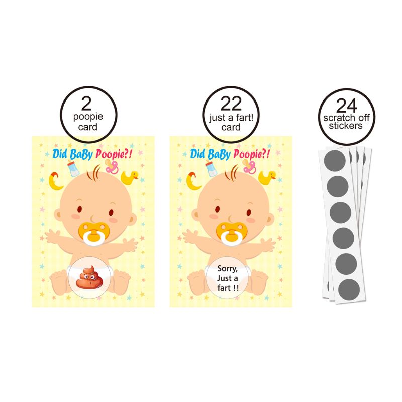 Baby Shower Scratch Off Game Raffle Card Gender Neutral Boy Girl Funny Activity D7YD: Default Title