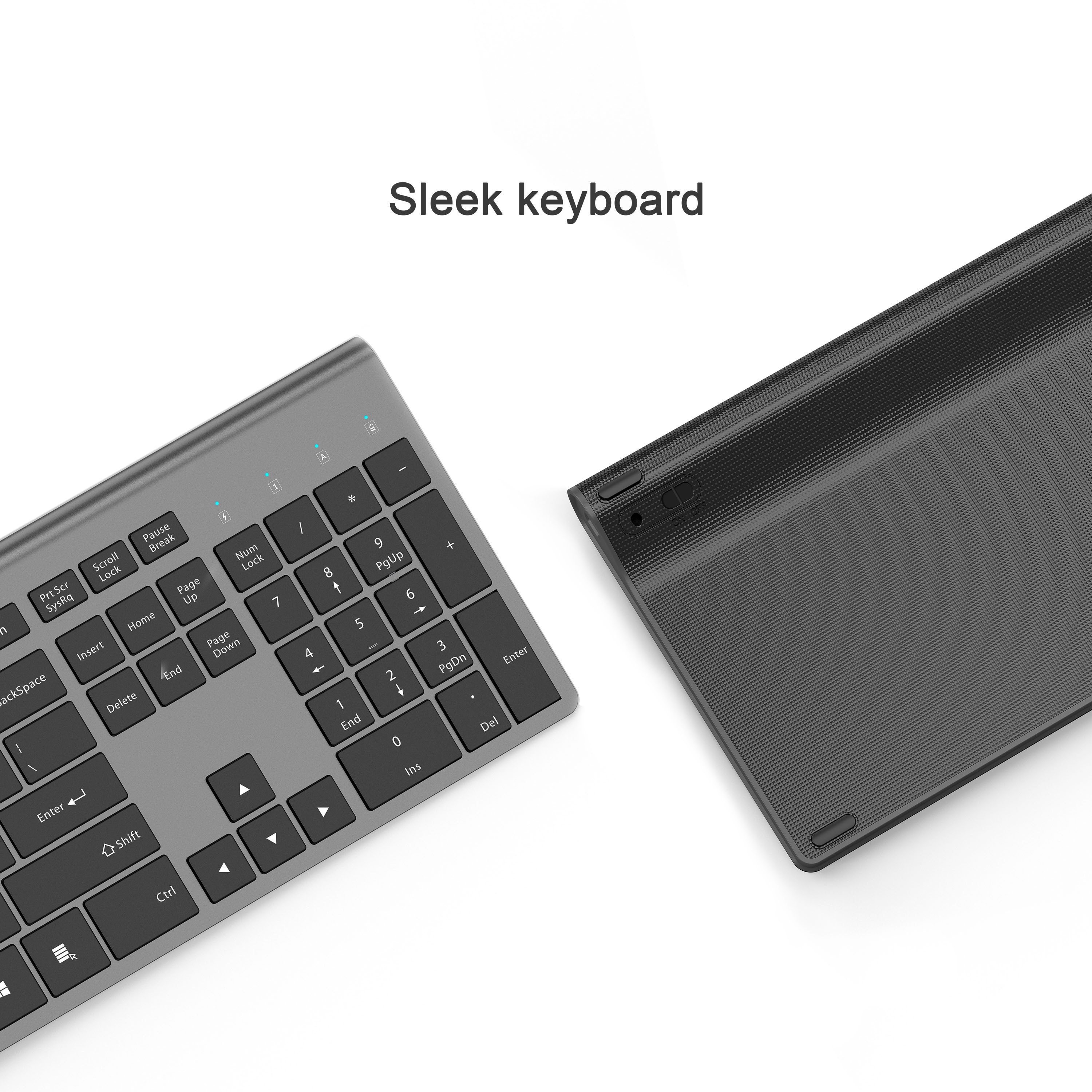 JOYACCESS Volle Größe Wiederaufladbare Drahtlose Tastatur Stille Schlüssel Ergonomische Spanisch/Italienisch/Deutsch/Französisch/Russisch/Englisch für Büro