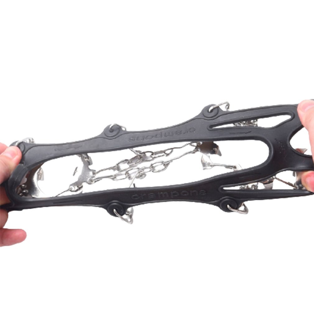 Stainless Steel 19 Teeth Universal Anti Slip Ice Snow Shoe Crampons Boot Grips Traction Cleats Spikes Crampons