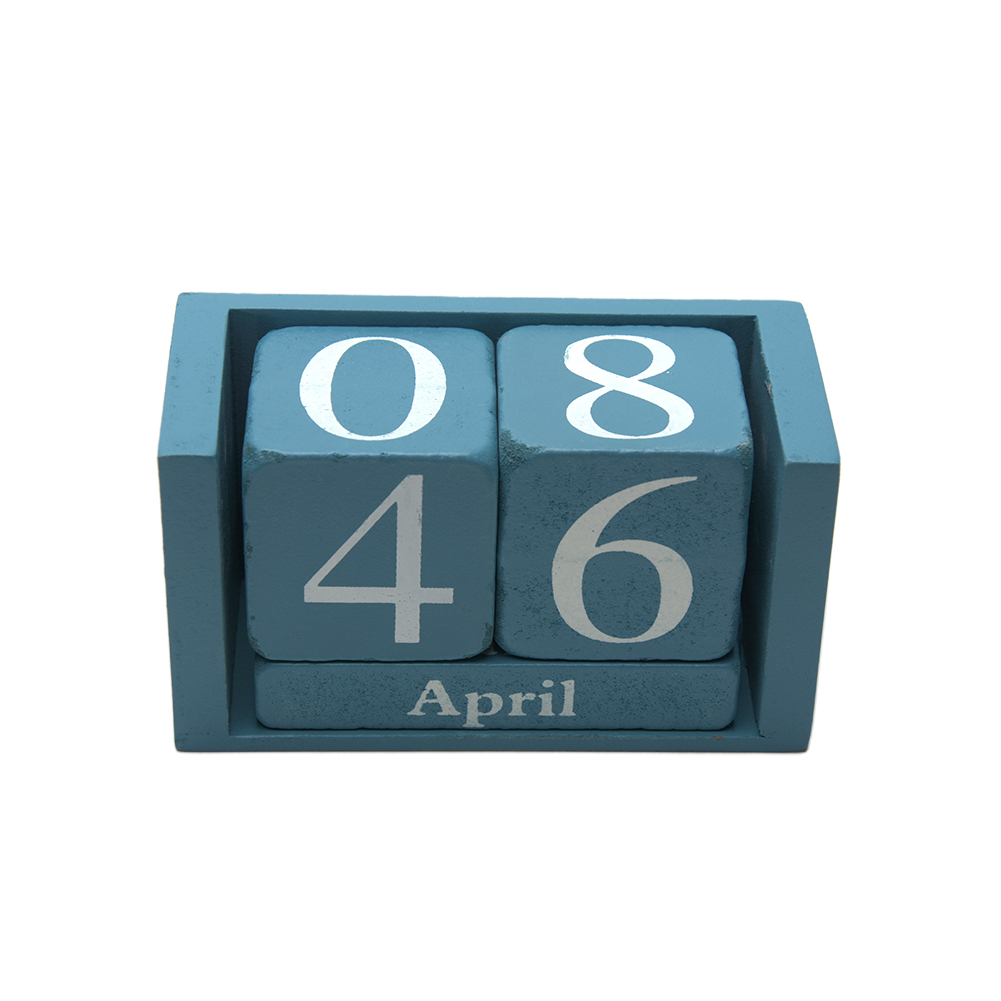 Stue hjemmekontor innredning treblokk gjør-det-selv gjenbrukbar desktop tre kalender skrivebord dekorasjon planlegger måned dato visning