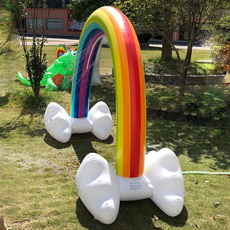 Ginormous rainbow cloud yard sprinkler 238cm kæmpe oppustelig buegang græsplæne strand udendørs legetøj til barn voksen baby spil center