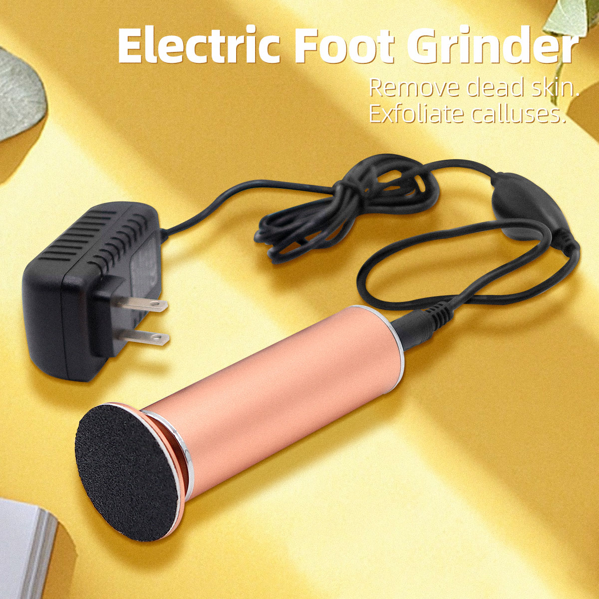 Electric Foot Callus Remove Pedicure Grinder Foot Care Tool Remove Dry Hard Dead Skin Exfoliating Nail & foot care: Gold / UK