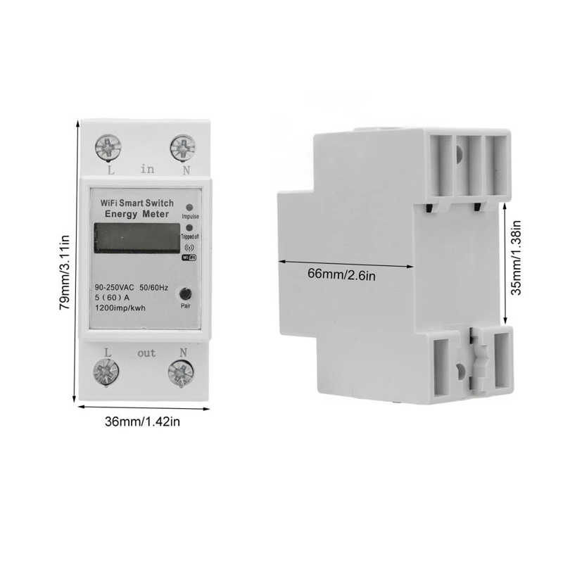 Smart Energy Meter Electric Consumption Monitor Single Phase for TUYA