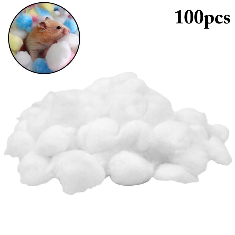 100Pcs Colorful Soft Cotton Balls Small Animals Toys For Hamster Rat Nesting Material Winter Keep Warm House Filler Supplies: 1