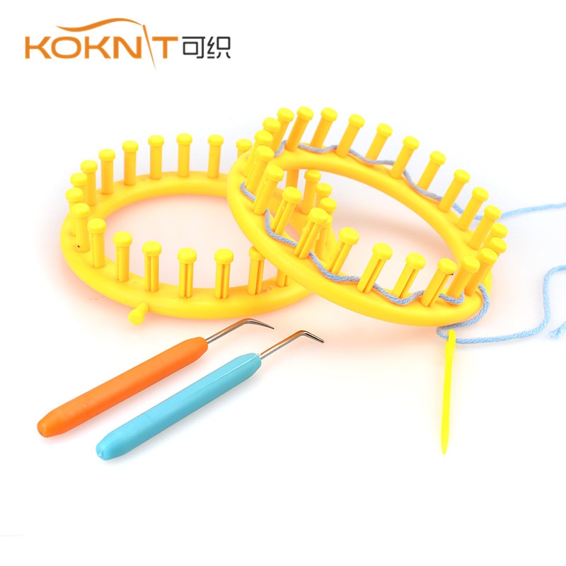 KOKNIT 14CM Yellow Classical Round Circle Hat Knitting Knit DIY Tool Kit Randomly Colors Knitting Loom For Women