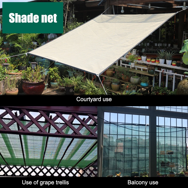 Rektangel solskærmssejl uv-blok åndbar til udendørs gårdhave haveplante yu-hjem