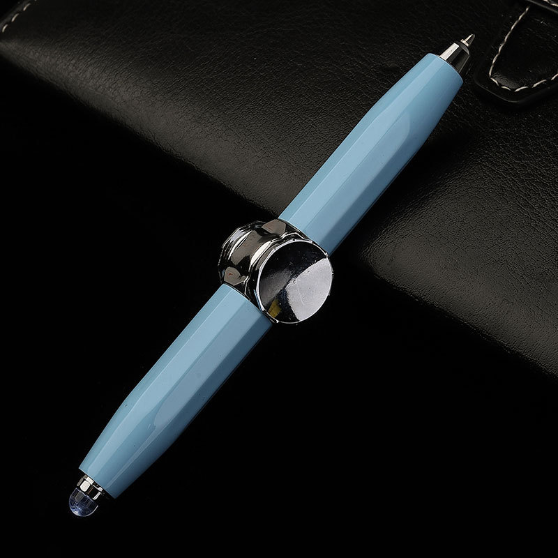 Fidget Spinner Toy kulkowe długopisy wielofunkcyjne EDC antystresowy Relief Metal Shell dzieci dorosłych Stress Relief metalowe pisanie długopisy: light blue