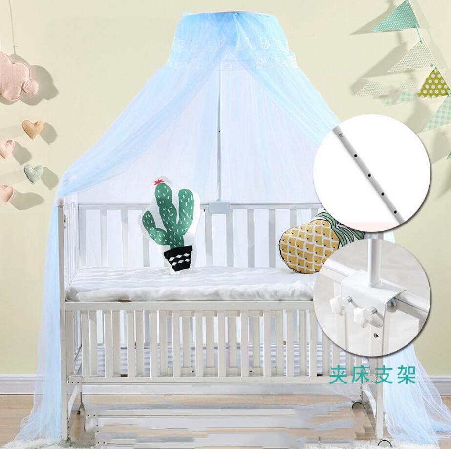 Universal Mosquito Net For Baby Crib Bi-Parting Mesh Dome Tent Baby Canopy For A Cot Curtains Liftable Infant Netting: Blue-A